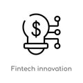 outline fintech innovation vector icon. isolated black simple line element illustration from general-1 concept. editable vector