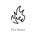 outline fire flame vector icon. isolated black simple line element illustration from nature concept. editable vector stroke fire