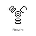 outline firewire vector icon. isolated black simple line element illustration from hardware concept. editable vector stroke Royalty Free Stock Photo