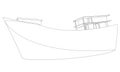 outline of a fishing boat5 Royalty Free Stock Photo