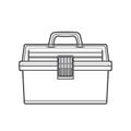 Outline fishing tackle box illustration Royalty Free Stock Photo