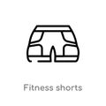 outline fitness shorts vector icon. isolated black simple line element illustration from gym and fitness concept. editable vector Royalty Free Stock Photo