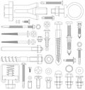 Outline fixings Royalty Free Stock Photo