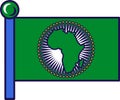 Outline Flag African Union Flagpole Flag Banner