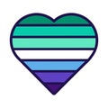 Outline Flag Heart Ally Pride Icon