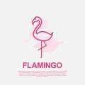 outline flamingo vector design logo template