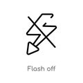 outline flash off vector icon. isolated black simple line element illustration from electronic stuff fill concept. editable vector Royalty Free Stock Photo