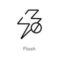 outline flash vector icon. isolated black simple line element illustration from electronic stuff fill concept. editable vector Royalty Free Stock Photo