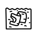 floating bag line vector doodle simple icon