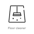 outline floor cleaner vector icon. isolated black simple line element illustration from cleaning concept. editable vector stroke Royalty Free Stock Photo