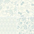 Outline floral patterns