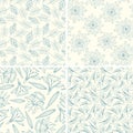 Outline floral patterns