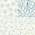 Outline floral patterns