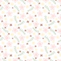 Outline floral seamless pattern