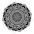 Outline flower mandala indian design. Mandala with floral patterns on white background Royalty Free Stock Photo