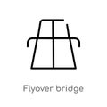 outline flyover bridge vector icon. isolated black simple line element illustration from maps and flags concept. editable vector