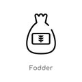 outline fodder vector icon. isolated black simple line element illustration from food concept. editable vector stroke fodder icon Royalty Free Stock Photo