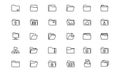 Outline folder archive icon set Royalty Free Stock Photo
