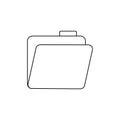 Outline folder icon with documents. Folder flat vector