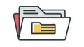 Outline Folder Icon, Empty File Directory, vector design Generative AI Royalty Free Stock Photo