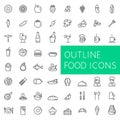 Outline food icons set for web and applications.