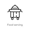 outline food serving vector icon. isolated black simple line element illustration from fast food concept. editable vector stroke Royalty Free Stock Photo