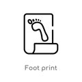 outline foot print vector icon. isolated black simple line element illustration from history concept. editable vector stroke foot