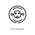 outline fortitude vector icon. isolated black simple line element illustration from zodiac concept. editable vector stroke