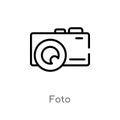 outline foto vector icon. isolated black simple line element illustration from shapes concept. editable vector stroke foto icon on