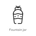 outline fountain jar vector icon. isolated black simple line element illustration from art concept. editable vector stroke Royalty Free Stock Photo
