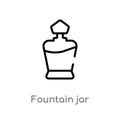 outline fountain jar vector icon. isolated black simple line element illustration from woman clothing concept. editable vector Royalty Free Stock Photo