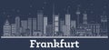 Outline Frankfurt Germany City Skyline with White Buildings