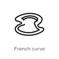 outline french curve vector icon. isolated black simple line element illustration from sew concept. editable vector stroke french Royalty Free Stock Photo