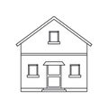 Outline front view house home Royalty Free Stock Photo