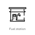 outline fuel station vector icon. isolated black simple line element illustration from industry concept. editable vector stroke Royalty Free Stock Photo