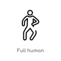 outline full human vector icon. isolated black simple line element illustration from feelings concept. editable vector stroke full