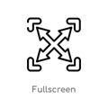 outline fullscreen vector icon. isolated black simple line element illustration from interface concept. editable vector stroke