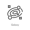 outline galaxy vector icon. isolated black simple line element illustration from astronomy concept. editable vector stroke galaxy Royalty Free Stock Photo