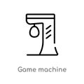 outline game machine vector icon. isolated black simple line element illustration from entertainment and arcade concept. editable Royalty Free Stock Photo