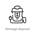 outline garbage disposal vector icon. isolated black simple line element illustration from electronic devices concept. editable Royalty Free Stock Photo