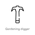 outline gardening digger vector icon. isolated black simple line element illustration from tools concept. editable vector stroke