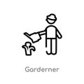 outline garderner vector icon. isolated black simple line element illustration from people concept. editable vector stroke