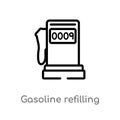 outline gasoline refilling station vector icon. isolated black simple line element illustration from mechanicons concept. editable