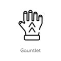 outline gauntlet vector icon. isolated black simple line element illustration from shapes concept. editable vector stroke gauntlet