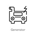 outline generator vector icon. isolated black simple line element illustration from astronomy concept. editable vector stroke