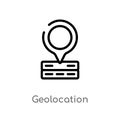 outline geolocation vector icon. isolated black simple line element illustration from big data concept. editable vector stroke