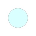 Outline of a geometric circle shape with blue infill