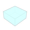 Outline of a geometric square shape with blue infill