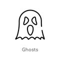 outline ghosts vector icon. isolated black simple line element illustration from halloween concept. editable vector stroke ghosts