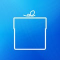 Outline gift on blue background